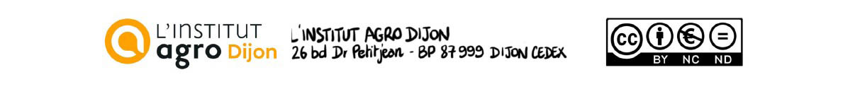 Contact de l'Institut Agro Dijon - 26 BD Dr Petitjean - 21000 Dijon, Coypright BY-NC-ND